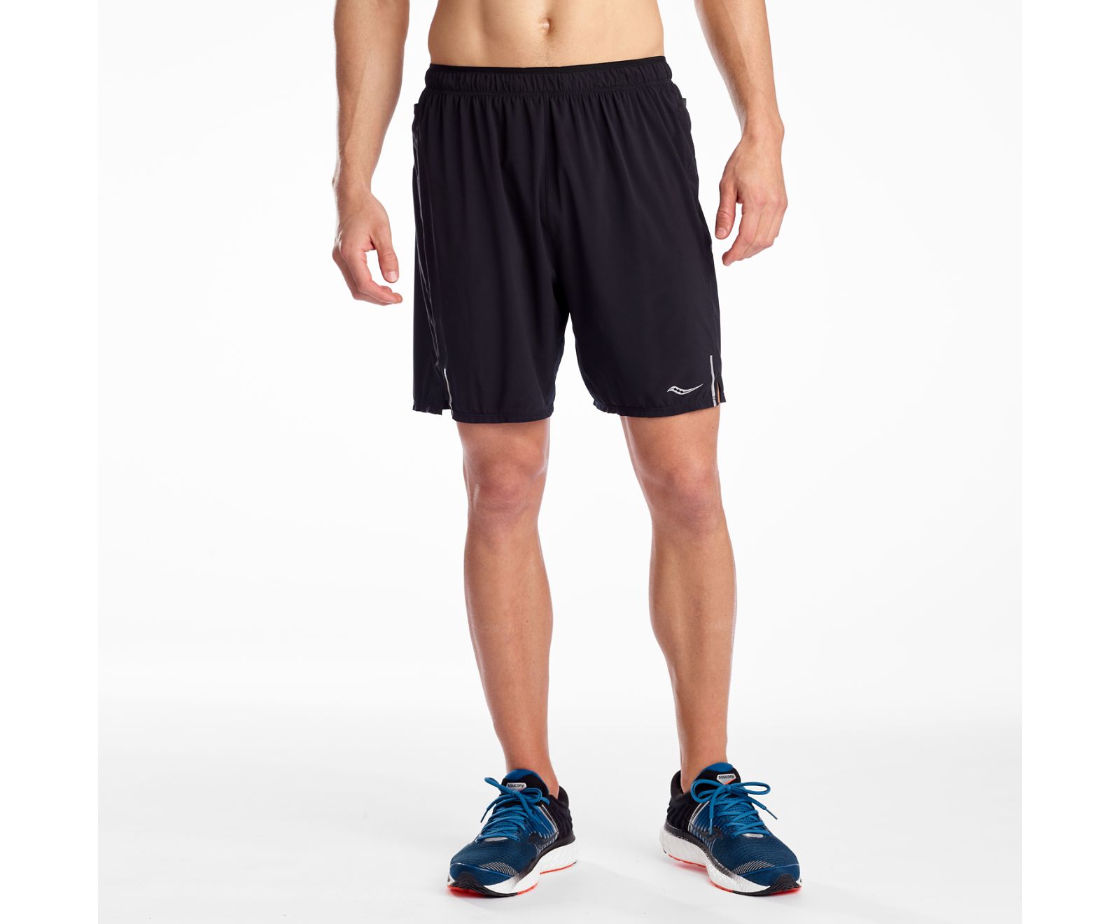 Men's Saucony Outpace 7" Shorts Black | Singapore 660PJJQ